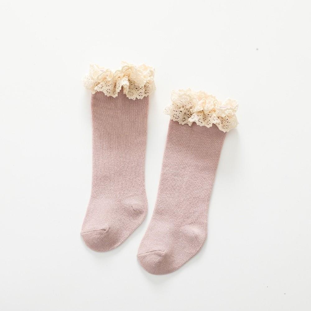 Knee High Length Cotton Socks Hollow Lace Design Princess Socks Knee High Socks  For Infant