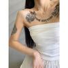 Tube top one-word collar pleated outer wear summer dopamine slim top women's summer sexy babes waist vest double layer
