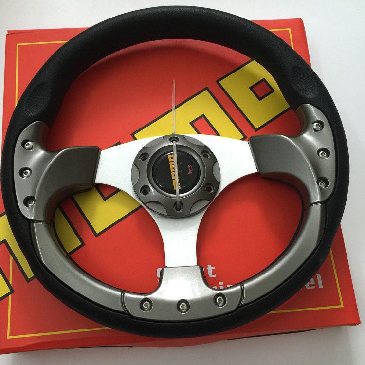 Volan de curse din fibră de carbon de 14 inch - Potrivire universală, Modificat pentru curse de imitație