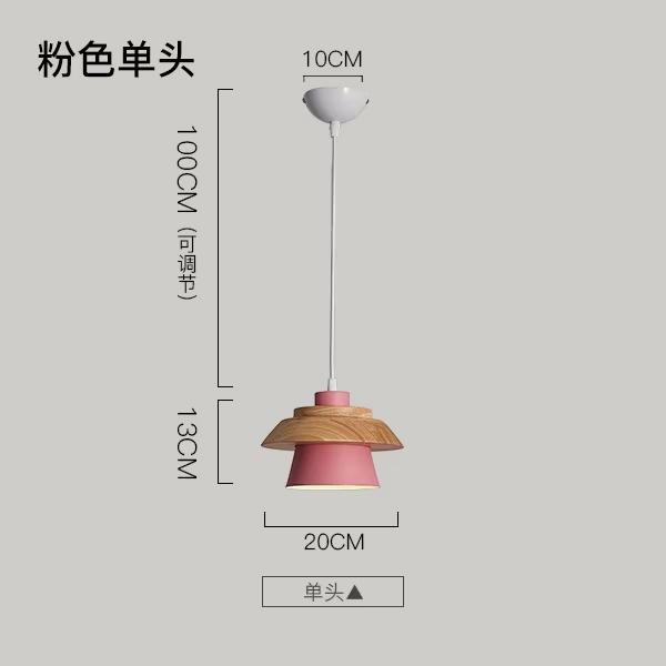 Modern Wood Pendant Light Nordic Macaron Colorful Minimalist Hanging Lamps Living Room Bedside Coffee Indoor Decoration Lighting