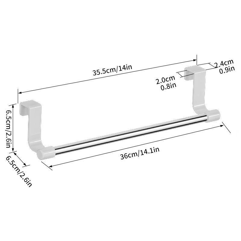 Bohrfreier Hänge-Handtuchhalter für die Küche - Über-Schranktür-Aufbewahrungsorganizer für Geschirrtücher, Handschuhe, Schwammhalter
