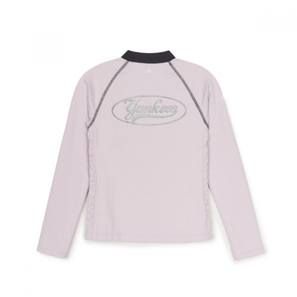 Mlb Kids Varsity Girls Zip Up Rash Guard Set