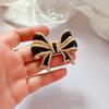 Vintage French Style Butterfly Brooch With Pearl Drop Oil Finishing For Women Fashion Accessories