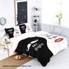 3-piece down duvet cover set in black and white color with beard and lip print for couples (1 duvet cover+2 pillowcases, no core