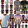 Men 3d Vortex Psychedelic Printed T-shirts Soft Breathable Short Sleeve Tee Tops