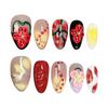 10PCS Gentle False Nails with Smudging Design Natural Unbreakable Nail Simple Wear for Working Dating or Partying