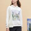 Fila 2023 Autumn New Knit Hooded Sweatshirt Loose Fashion Monet Print Women Tops Ceramic-White F11W348218F-IV