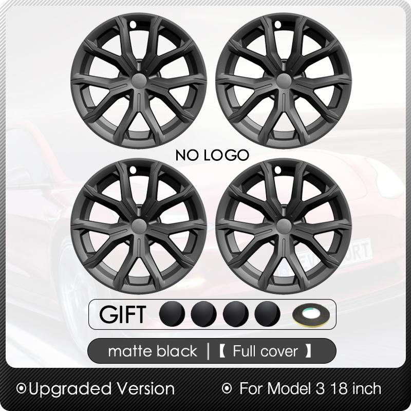 4PCS Wheel Cap Performance for Tesla Model 3 18-Inch Replacement Hub Cap Automobile Hubcap Full Rim Cover Accessories 2018-2023