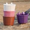 Plastic Front Handle Carrier Retro Woven Walking Tool Storage Basket