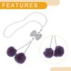 Partuto 1pcs Artificial Crystal Bow Mink Hair Car Rear View Mirror Pendant Accessories Car Hanging Ornament Purple