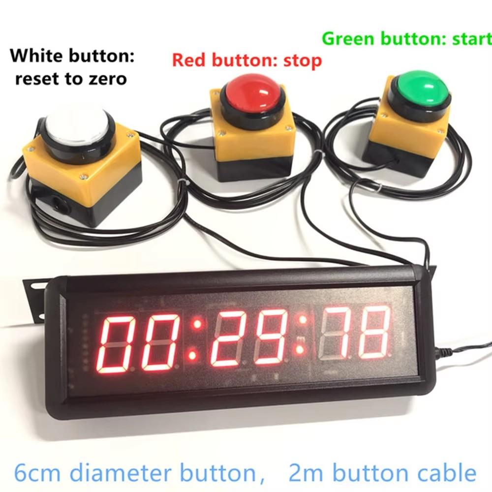 1.5-inch 29cm Button Stopwatch Sports Timer, With Buzzer Led Countdown Clock Button Game School Intelligence Sompetition Timer