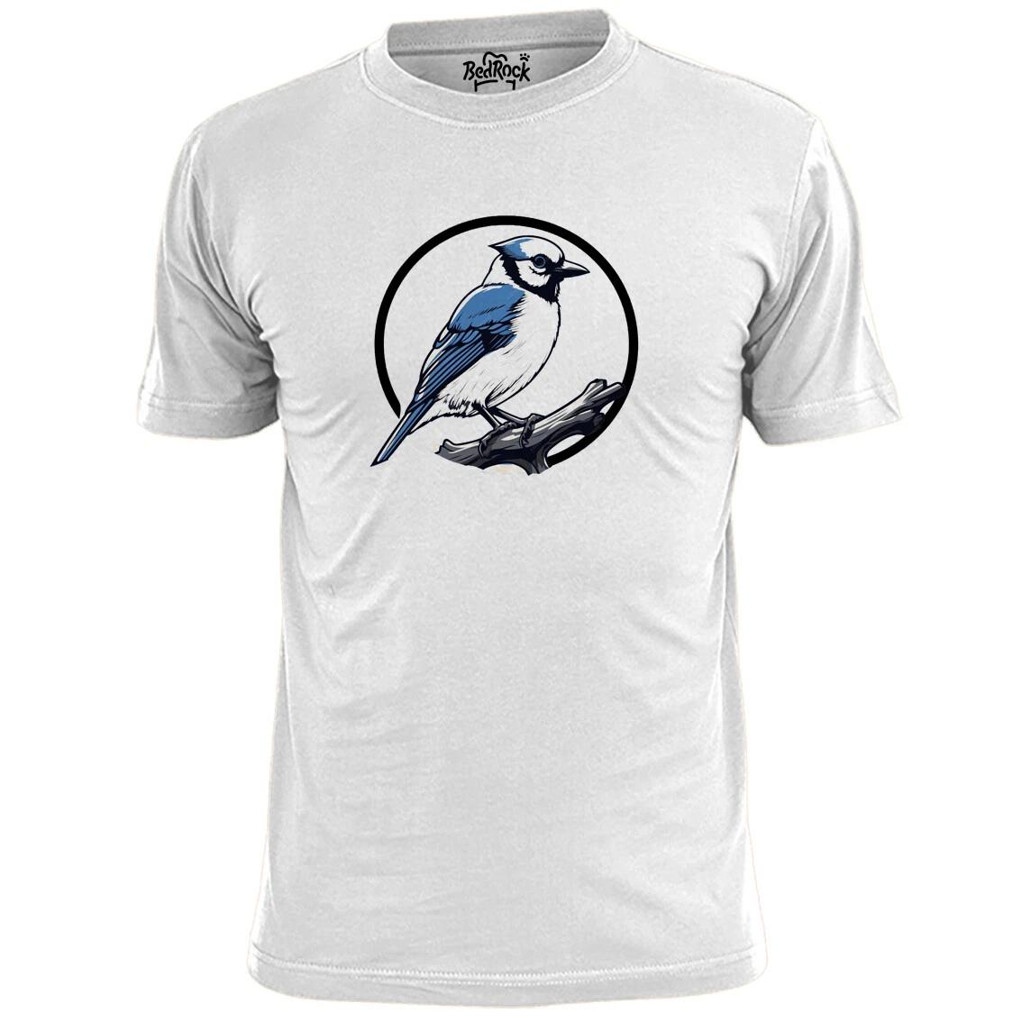 Mens Blue Jay Bird On Branch T shirt Ornithology 2XL