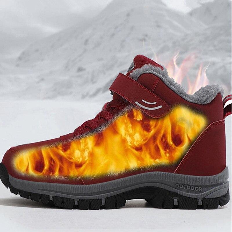 Herren High-Top Winter Outdoor Warme Baumwollschuhe Damen Lässige Rutschfeste Wanderschneestiefel Klassische Plüsch Wildleder Halbschuhe Unisex