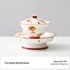 Zhui Home Jade White Porcelain Sancai Gaiwan Tea Set