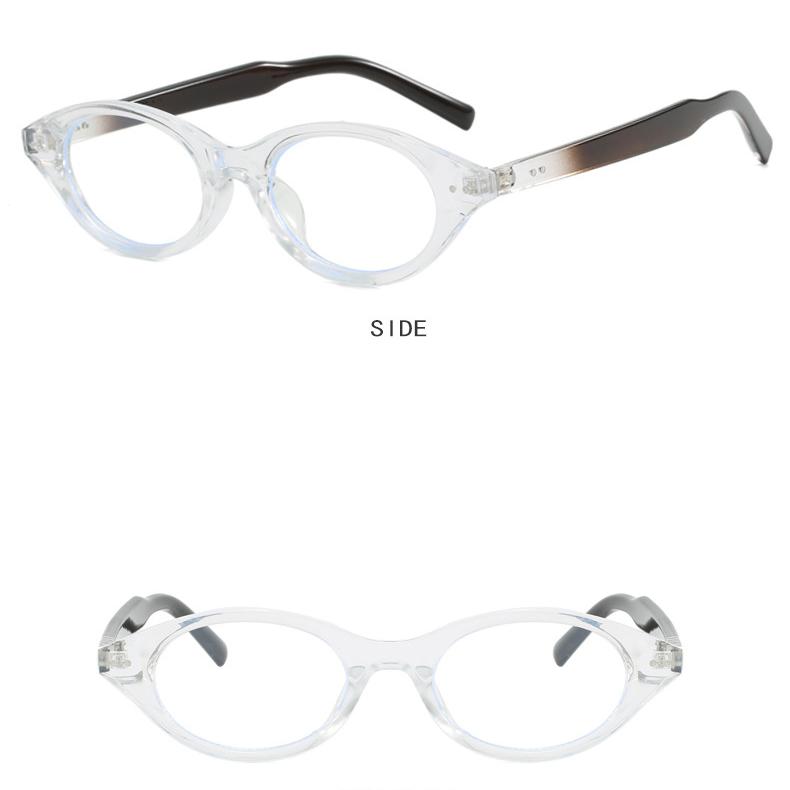 Dámské brýle, kovové panty, malý rámeček oválný rám brýlí, módní a literární street brýle.