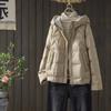 Winter new loose white duck down hooded down jacket women's casual fashion warm long-sleeved short jacket