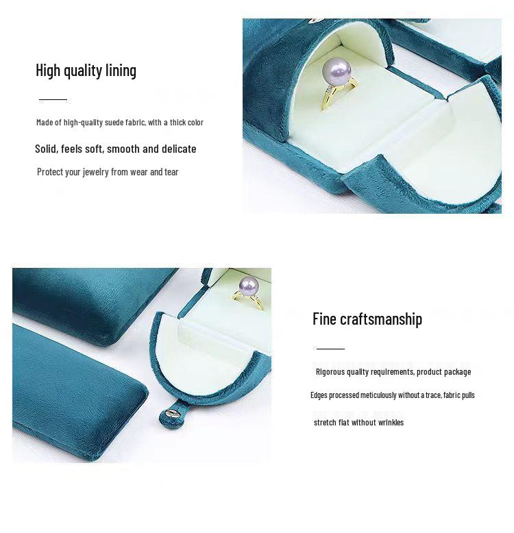 Luxury Velvet Double-Opening Jewelry Storage Box for Rings, Pendants, Bracelets, and Necklaces