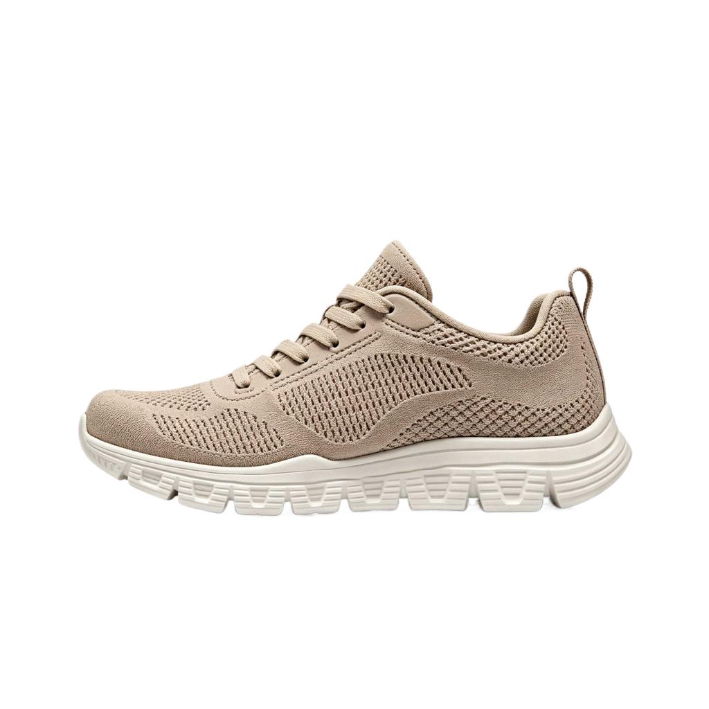 Skechers Bobs Sport Runde Zehenpartie Bequem Schnürung Atmungsaktiv Niedriger Schaft Trainingsschuhe Damen Sneaker 117700-TPE
