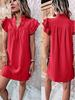 European & American Women's 2026 Summer Ruffle Sleeve V-neck Dress