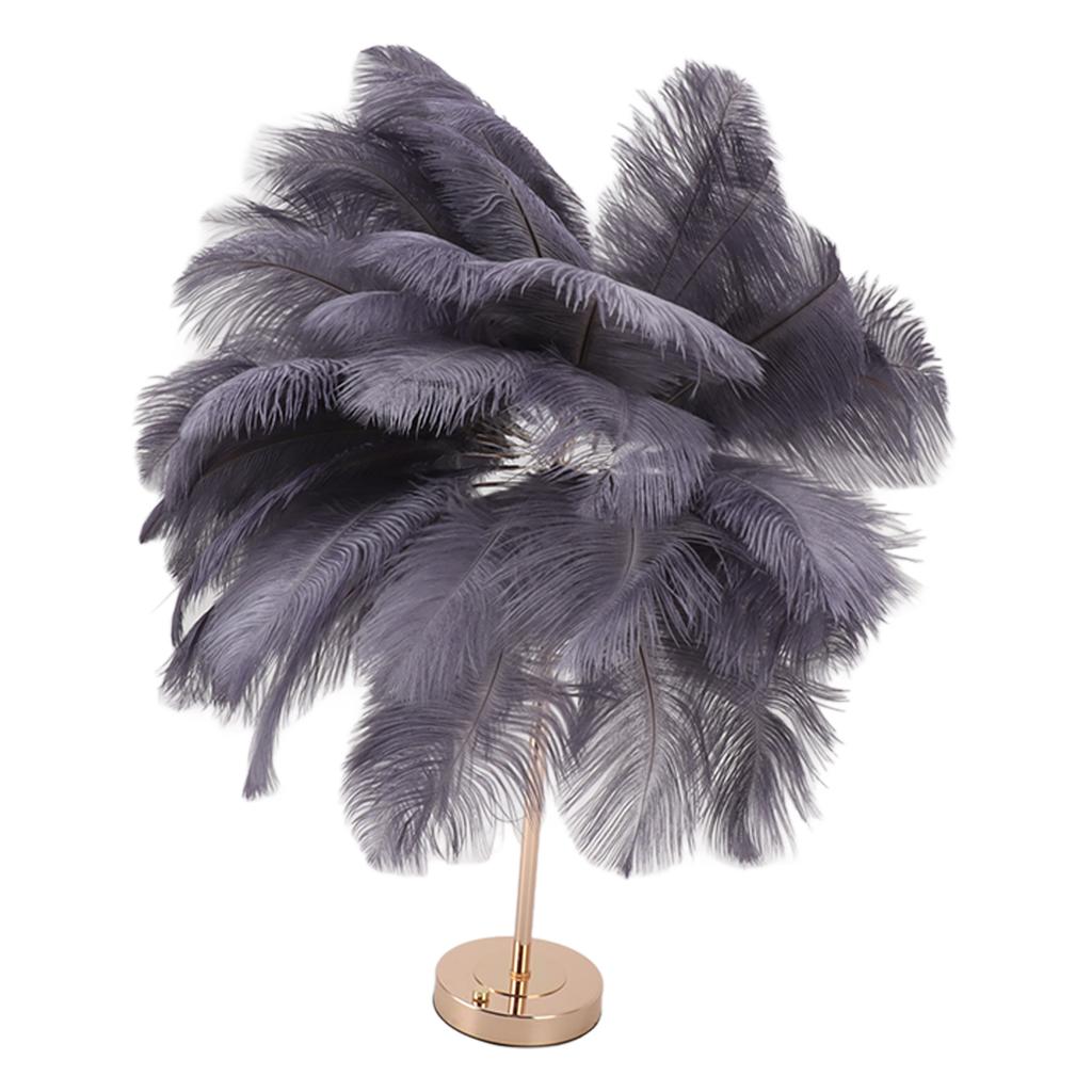 Ostrich Feather Table Lamp Rechargeable Modern Romantic Decoration Lamp Bedroom Bedside Lamp for