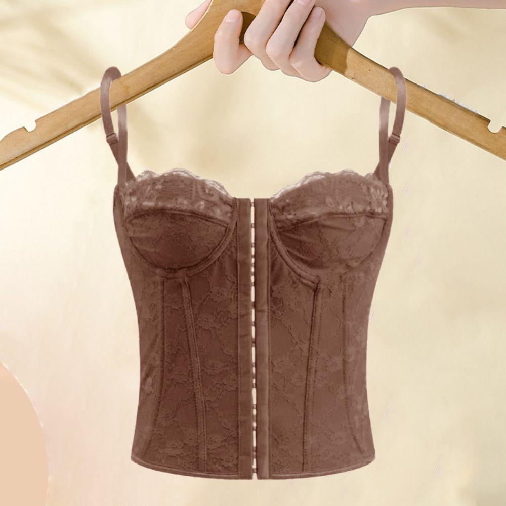 Slim Fit Lace Corset Sleeveless Suspender Vest Spicy Girl Style Crop Tops  Travel