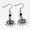 Pendientes Largos Retro Góticos Color Plata El Ojo de Horus Calavera Murciélago Cuervo Mariposa Gato para Mujeres Joyería de Fiesta de Halloween Regalos