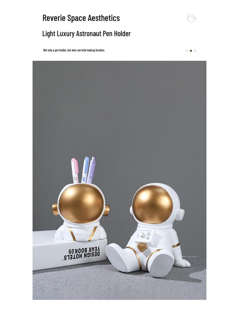 Astronaut Phone Holder, Pen Holder, and Tissue Box for Living Room Resin Ornaments.