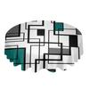 Abstract Geometry Aqua Duck Green Round Tablecloth Waterproof Table Cover For Wedding Party Decoration Dining Table Cover