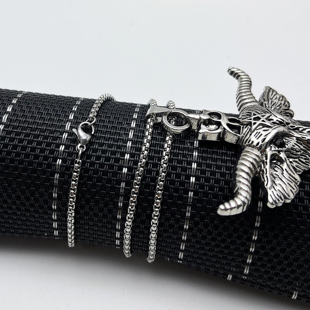 Stylish Titanium Steel Bull Head Pendant Necklace - Punk, Hip Hop, Retro European/American Fashion Accessories.