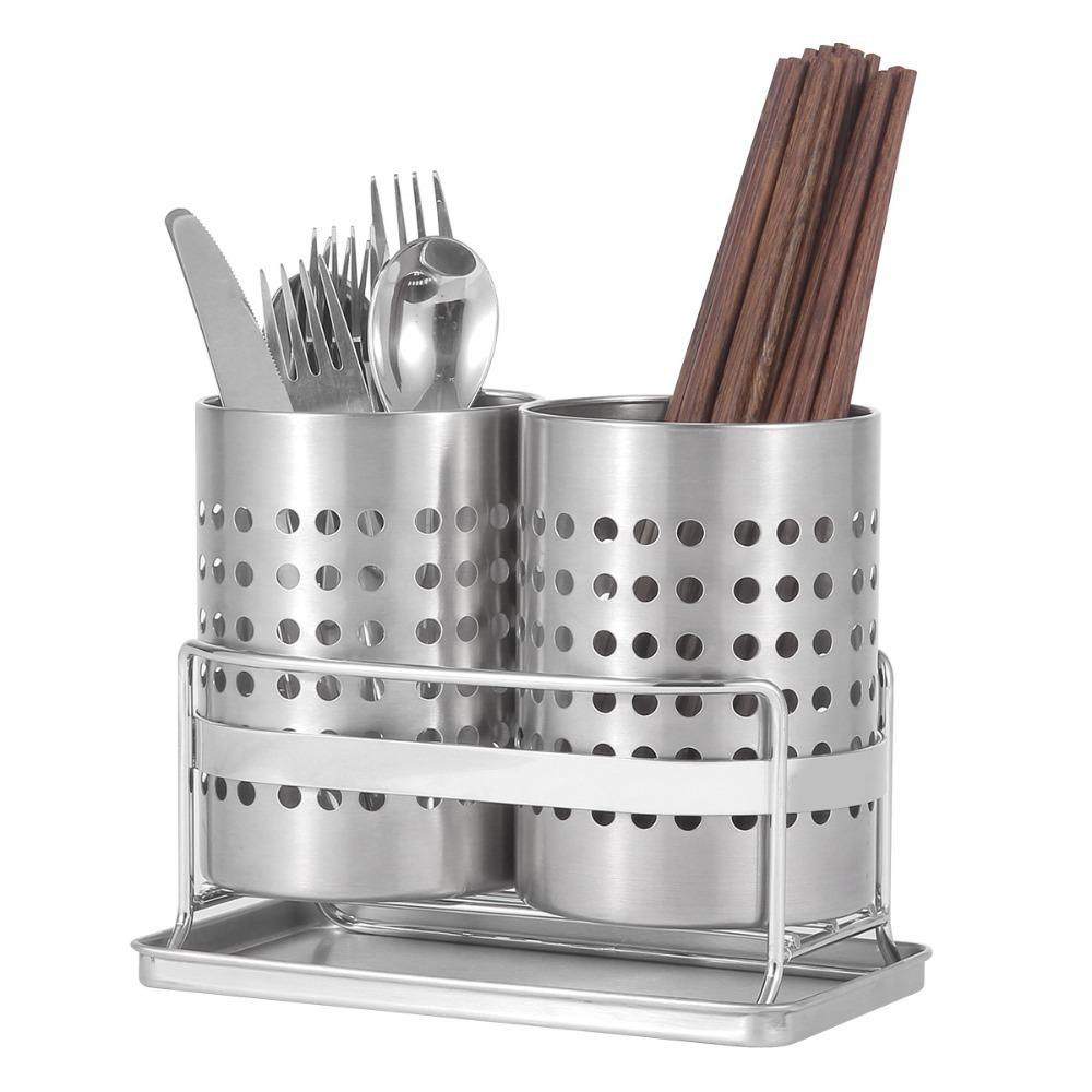 Well-ventilated Cutlery Holder Drain Utensil Rack Dinnerware Organizer Kitchen Accessories