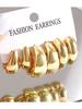 Fashion Classic Twist C Shape Earring Set For Women Tear Drop Design Gold Color Earrings Daily Workplace And Party Outfits Gifts