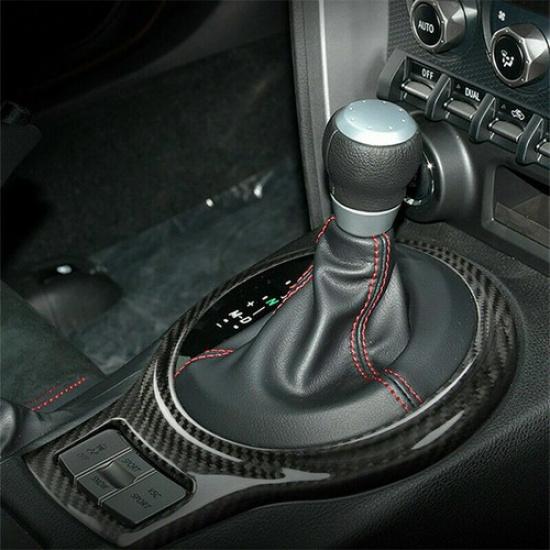 Pure Carbon Fiber Black Gear Shift Panel Frame Cover Sticker For Toyota 86 TH