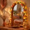 2pcs 2m Length Vine String Lights Fabric Leaves Design Color Leaves Light  Home Decoration