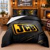 Printed 3Pcs Bedding Set JCB Pattern Bed Sheet Pillowcase For Bedroom Decor