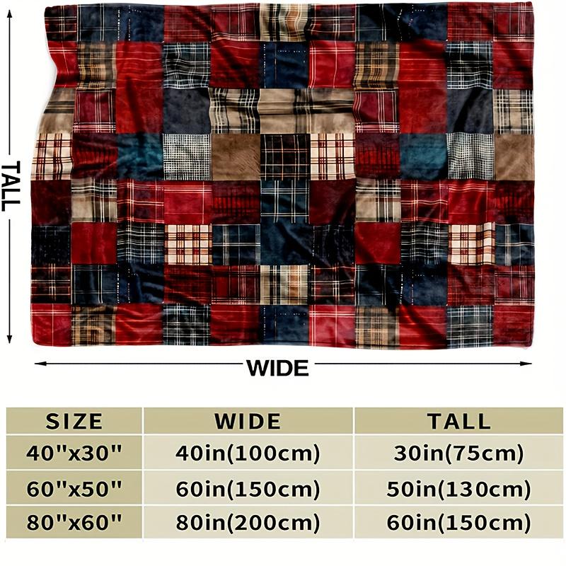 Soft & Warm Cozy Vintage Buffalo Plaid Flannel Throw Blanket - Ideal for Couch, Bed, Office, and Travel - Perfect Christmas