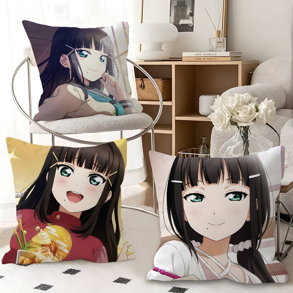 1pc Dia Kurosawa Anime Characters Pillow Case Fashion Square Pillowcase Bedroom Sofa Room Ins Decoration Leisure