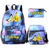 Backpack Teen Student School Bag Three-piece Pencil Case Crossbody Bag