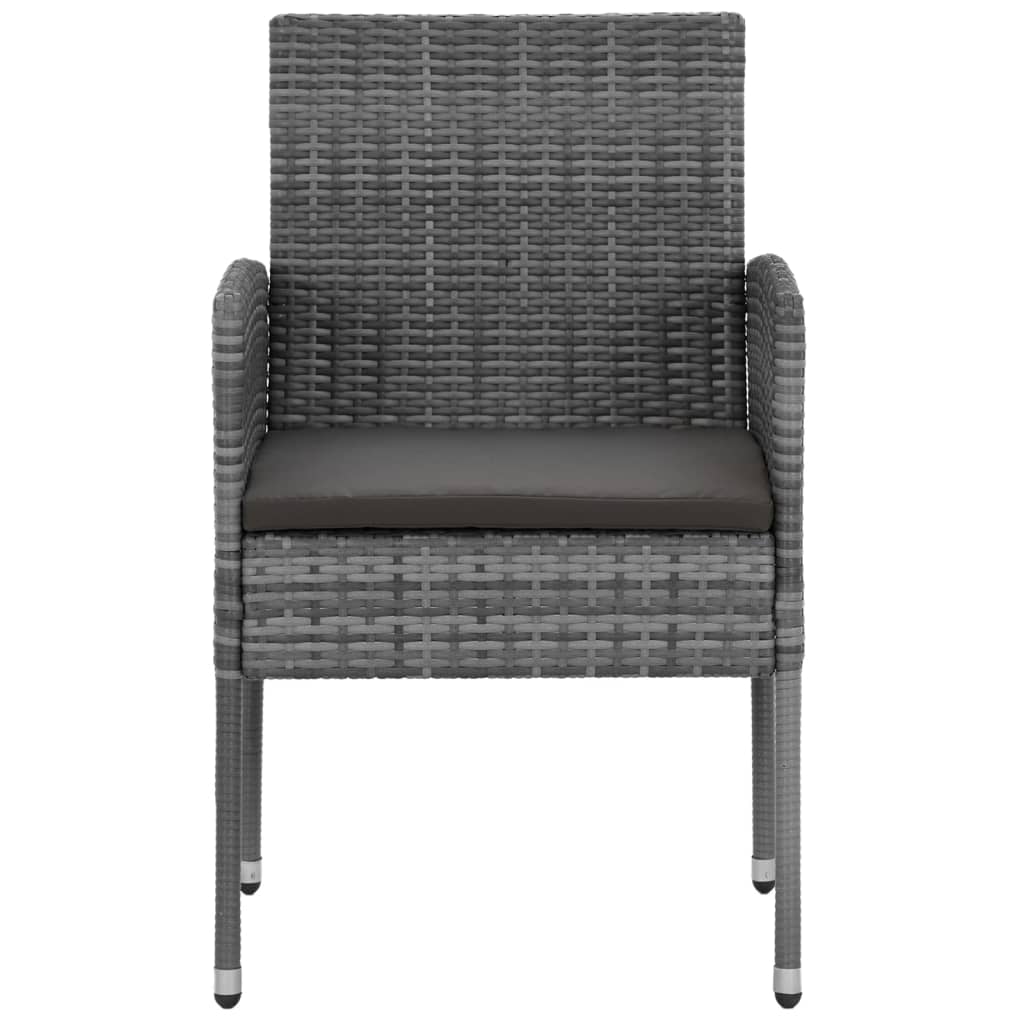 7 piece Garden Dining Set Poly Rattan Gray