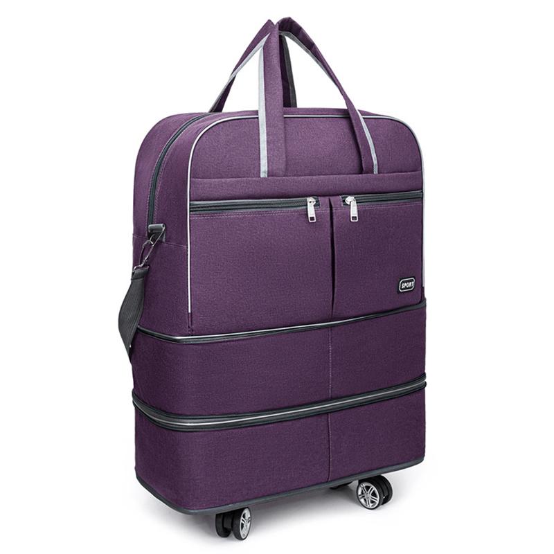 

Великої місткості ділової подорожі колісна сумка для коротких поїздок портативна розширювана сумка-спіннер фіолетовий