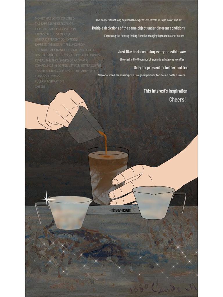 Bomber Nerezová 100ml Odměrka na Espresso s Nálevkou