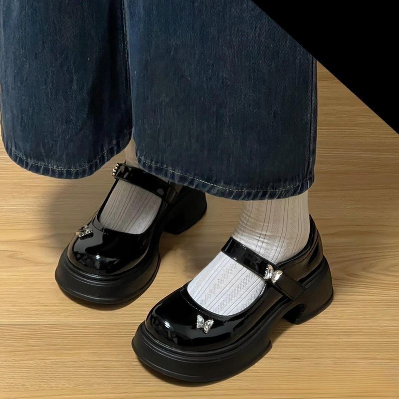 Summer butterfly British style Mary Jane shoes 2025 women's shallow mouth explosion fashion thick sole with skirt lightweight single shoes
