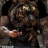 Men's 3D Printed Lion Short-sleeved Crew Neck T-shirt for Summer, Soft and Breathable, Casual and Comfortable, Suitable for Outdoor Sports.
