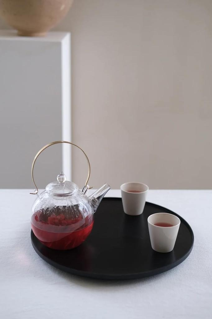 IwaiLoft Handmade Heat-Resistant Glass Teapot with Strainer, Jumping Design, Perfect for Fruit Tea, Loaf Tea, Flower Tea, and Craft Tea, Half Tea,