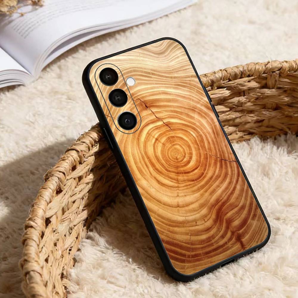 Natural Wood  Phone Case For Samsung Galaxy A91,80,73,72 ,71,53,52,32 ,31,22,21s,20,Soft Black Case