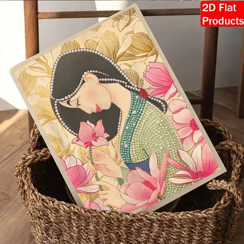 Disney Pearl Painting Mulan Portrait for Beginners and Adults, DIY Pearl Diamond Art Painting Kit for Home Wall Decor Gifts