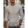 Retro Striped Graphic Long SLeeve T Shirts For Men Simple Fashion Spring Autumn 3D Printed T-shirts Casual Oversized Tees Tops