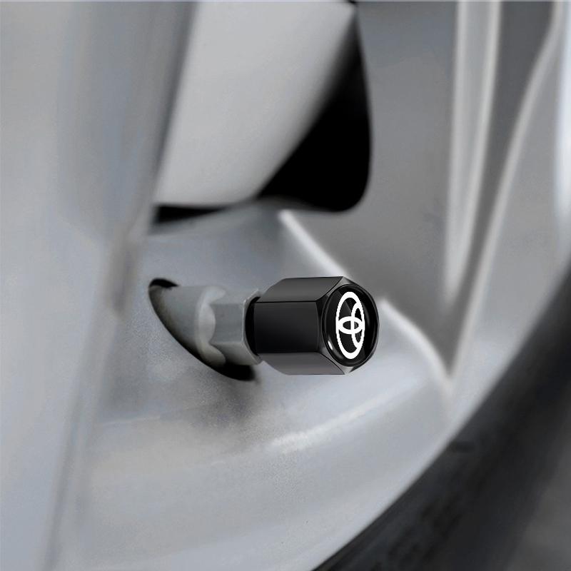 Car Wheel Tire Valve Stems Cap With Keychain Keyring For Toyota Chr Corolla Camry Rav4 Yaris Hilux Prius Avensis Auris Prado