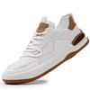 Leather Men's Shoes New Versatile Trend Little White Shoes Men's Summer Breathable Hollow Hole Leather Shoes Men's Casual Board Shoes