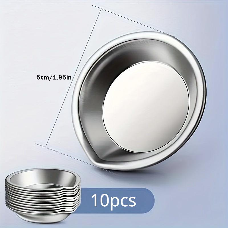 

10 палеток для смешивания из нержавеющей стали, многоцелевые металлические лотки для пигмента, косметики, клея для ногтей, идеально подходят для визажистов, маникюрных салонов, искусства 10pcs