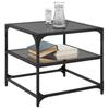 Coffee Table with Black Glass Top, 50x50x45 Cm, Steel